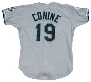 1993 Jeff Conine Game Used & Signed Florida Marlins Road Jersey (JSA)